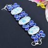 K2 Blue Azurite, Blue Topaz Gemstone 925 Sterling Silver Bracelet 7-8" KG-1825
