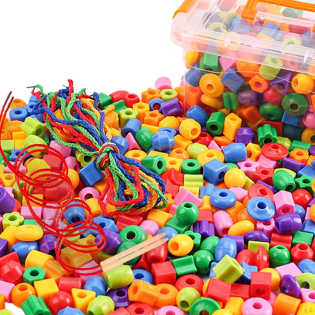 Lacing Beads Multicolor Preschool Toys Threading Toy for Ages 3 4 5 Year Old 80