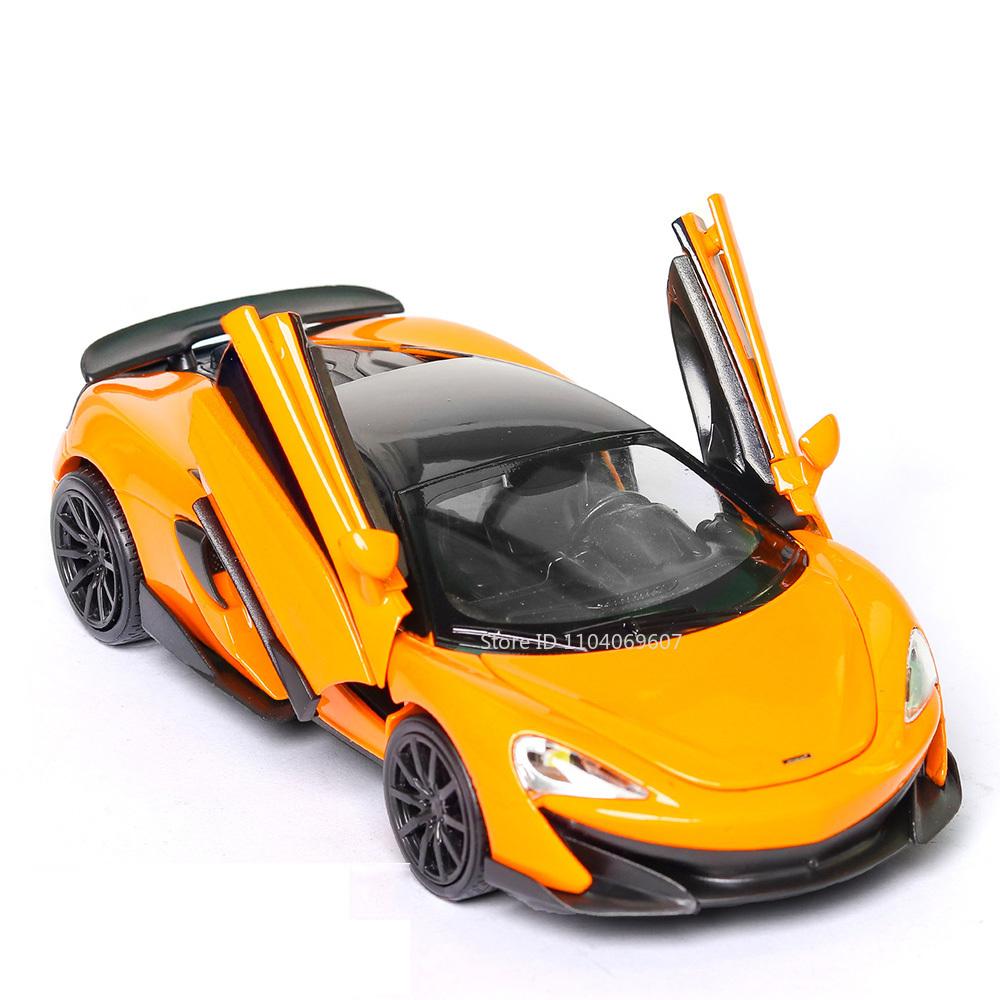 ABBF1 1:32 McLaren 600LT Toy Models Alloy Diecast Cars Sound And Light 3 Doors Opened Pull Back Function Toy Vehicles For Kids' Gifts