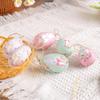 6pcs Plastic Bunny Painted Easter Eggs Pendant Hanging Easter Tree Basket Colorful Eggs Ornament Easter Party Kids Gift Decor