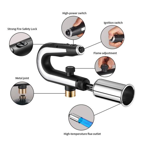Adjustable Outdoor Propane Torch Handheld Flame Thrower Campfire Charcoal