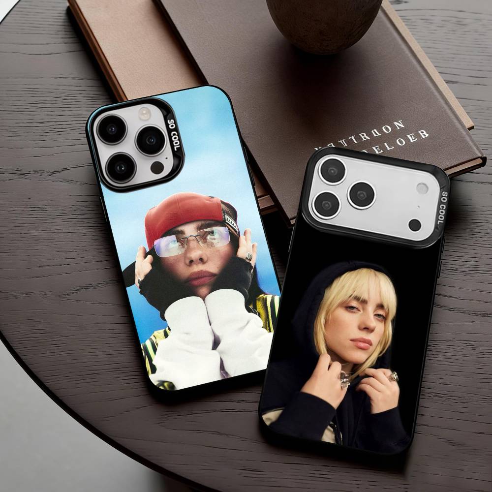 Чехол для телефона Singer B-Billie E-Eilish-H Для iPhone17,16,15,14,13,12,11 Plus,Pro Max Черный Конфетный серебристый чехол для телефона