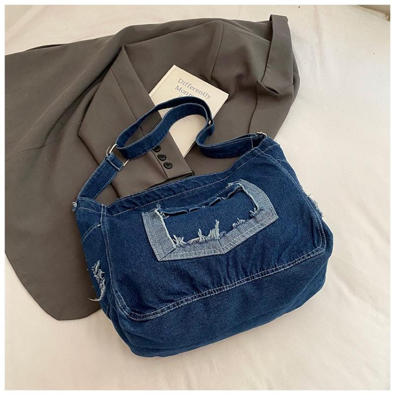 Летняя джинсовая сумка высокой стоимости, новая модная повседневная литературная в стиле лени, популярная на плечо, сумка-мессенджер, женская сумка