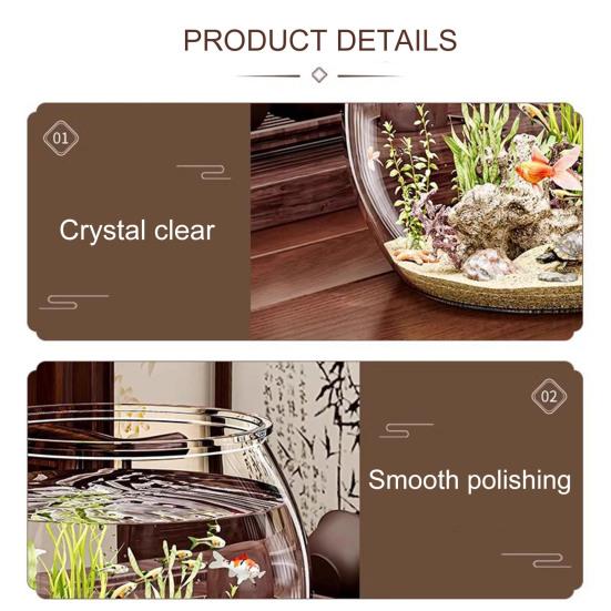 Пластиковые аквариумы Yousheng Круглые прозрачные аквариумы для золотых рыбок Многофункциональные аквариумы Гидропонные горшки Цветочные контейнеры для центра стола Домашний декор