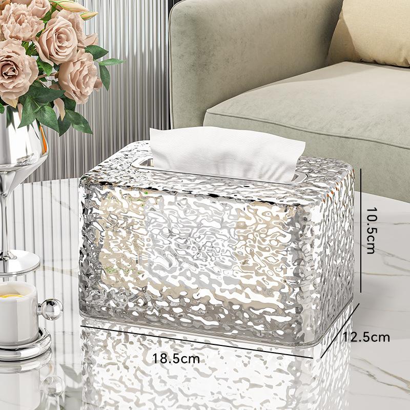 Коробка для салфеток с эффектом водной ряби, прозрачная коробка для салфеток с узором ледника, для домашнего журнального столика, пластиковая коробка для хранения салфеток