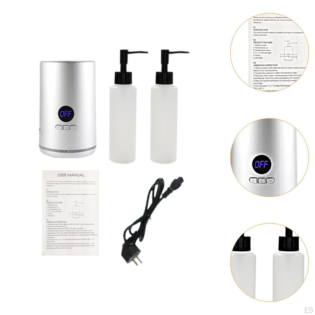 Нагреватель массажного масла на одну бутылку с аксессуарами для бутылок, теплый белый цвет