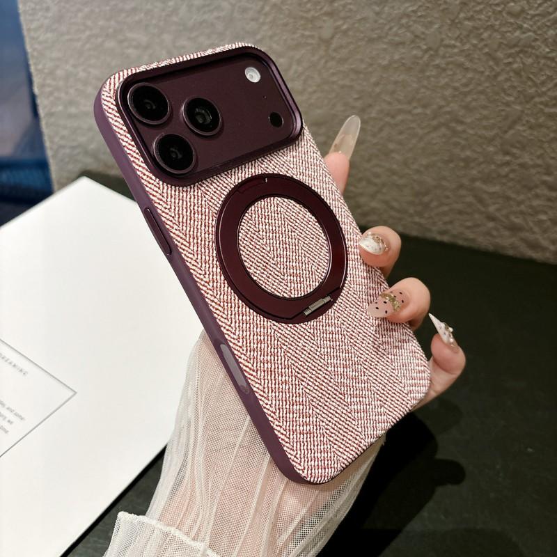 IPhone 18 Pro Max Magnetic Woven Texture Phone Case 17 Full Body Shockproof Cover