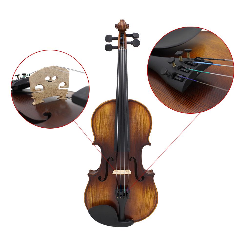 AV-508 4/4 полноразмерная акустическая скрипка комплект скрипок цельная древесина матовая отделка лицевая панель из ели 4-струнная