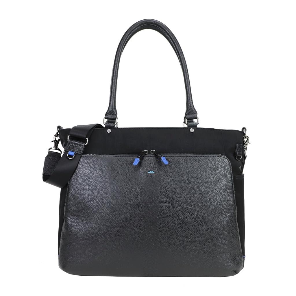 Lanvin en Bleu представляет двухстороннюю горизонтальную сумку-тоут, совместимую с 13,3-дюймовым ноутбуком, №. 513712 Черный