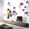 Цветочная наклейка на стену Съемные самоклеящиеся ПВХ наклейки Красочная роза/Ипомея Цветочные настенные росписи Декор