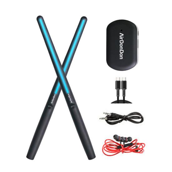 1 Set Air Drum Kit with Drumsticks Pedals Audio Converter Earphone 3D Motion Sensing Electric Drum Beginners Children Adults Portable Virtual Drum Toy