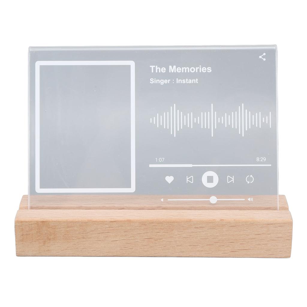 3-дюймовая подставка для музыкальных инструментов с подсветкой Мини-фоторамка Прозрачная акриловая светоизлучающая фоторамка