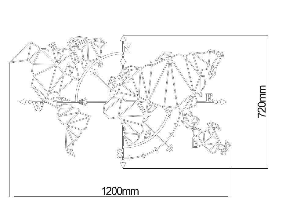 Decorizzly® Geo Compass Map Wall Decor