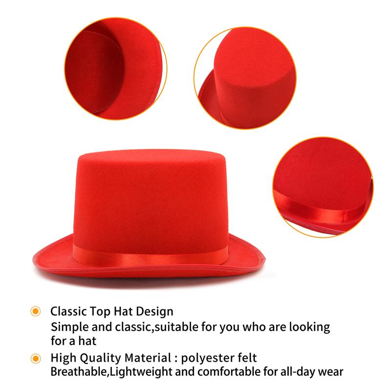 Gentleman Mad Hatter Hat Halloween Party Costume Felt Magician Hat Cap Cylinder Hat for Women Men
