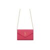 Сумка через плечо YSL с монограммой и золотым логотипом, стеганая, из тисненой кожи с зернистой текстурой, женская, цвет Розовый 377828BOW015526