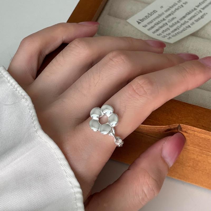 Серебряное кольцо 925 пробы, корейское, геометрический витой плетеный открытый дизайн, женская мода, индивидуальность, простой тренд, ретро, крутые украшения