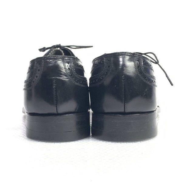 70-е 1978 Винтаж Florsheim Размер 10B 26.5 27.5см Полный Броги с крылом Черный(ИСПОЛЬЗОВАЛ)