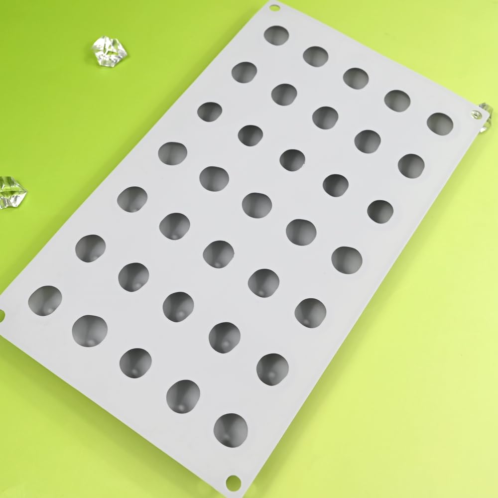 Silica Gel French Mousse Cake Mold, 3D Bakery Artisan Handmade Chocolate Soap Candle Mold, 35-Cavity Cherry