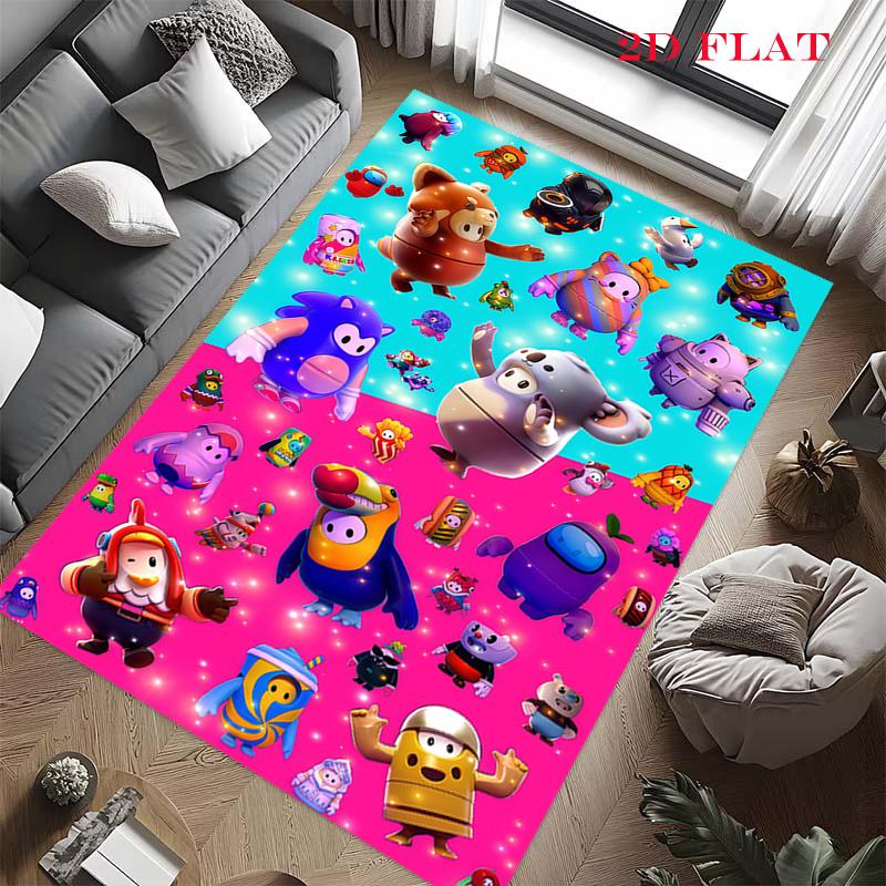 Fall Guys Carpet Rug for Living Room Bedroom Home Sofa Decoration,Kids play Nonslip Floor Mat