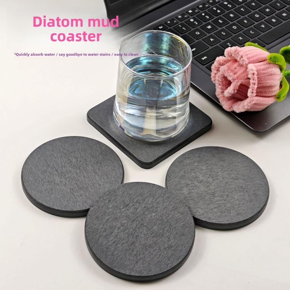 New Quick Drying Diatomite Coaster Non-slip Thickened Heat Resistant Mat Heat Resistant Dampproof Table Mat Bathroom Cup Holders 5