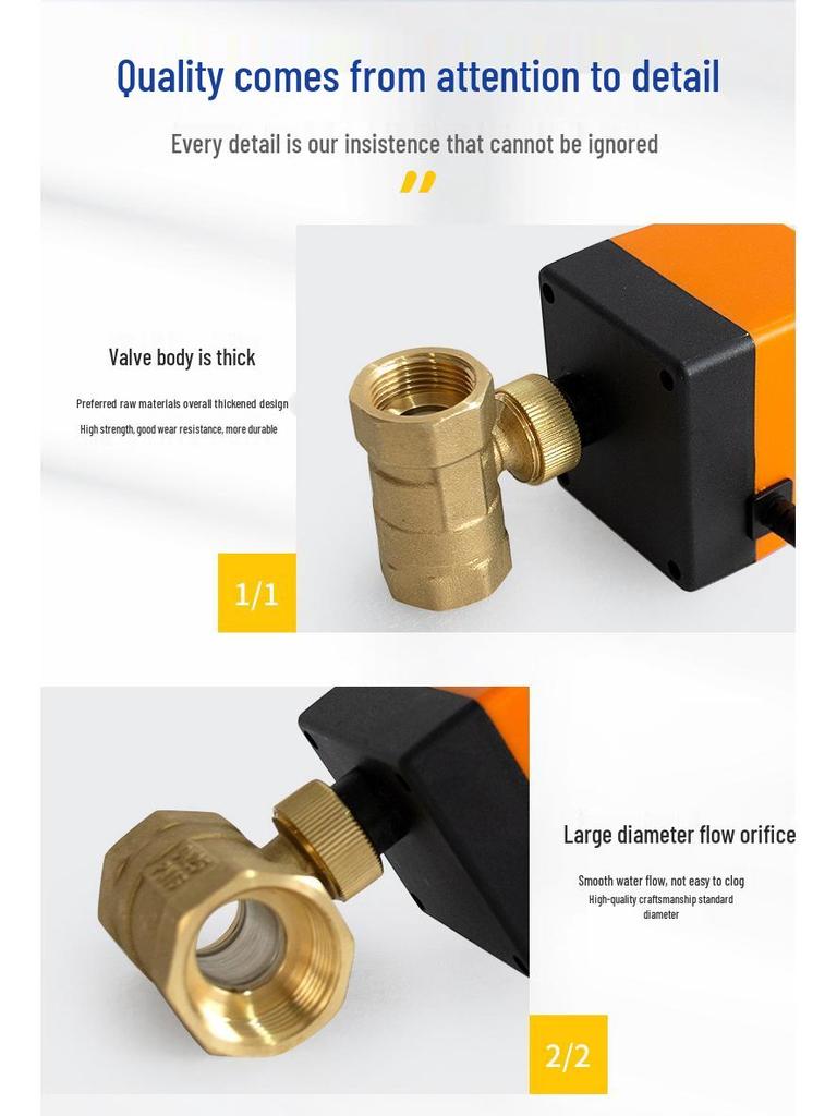 220V DN15 Copper Threaded Electric Ball Valve for Water Control