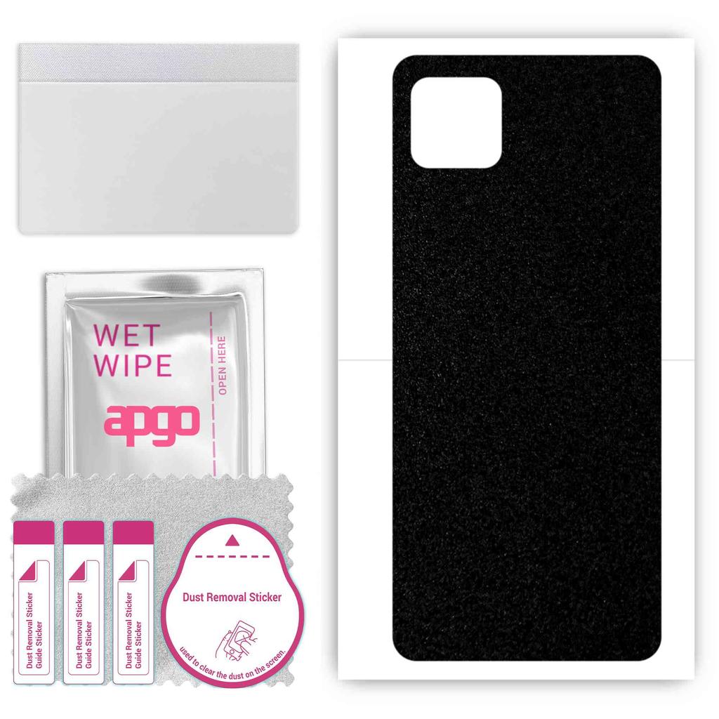 apgo Protective Skin Sticker for the back compatible with Oppo A73, Wrap Film, Foil, Vinyl - Pattern Matte Black
