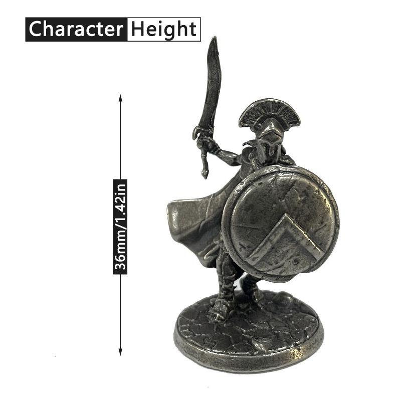 1pc Ancient White Brass Spartan Rome Soliders Figurines Miniatures Vintage Metal Soldiers Model Statue Desktop Ornament Gift