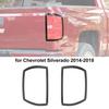 2PCS Carbon Fiber Taillight Covers Lamp Guard Trim for Chevy Silverado 2014-2018