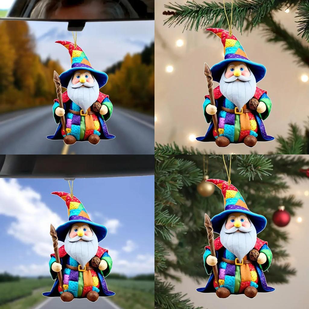 Тематическое Рождество Магический Старик Узор Акриловая Подвеска Украшение Праздник