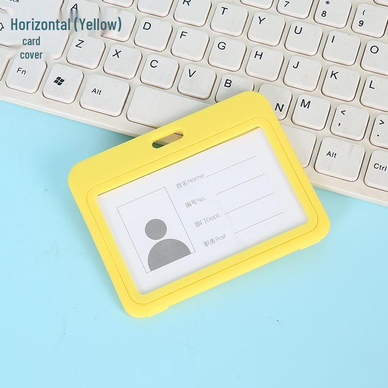 Двусторонний прозрачный горизонтальный держатель для ID-карты с ремешком