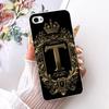 Чехол для iPhone 4 Прозрачный Роскошная Корона Буквы от A до Z 2D Плоский Узор Мягкий Чехол для Телефона Для iPhone A1349 A1332