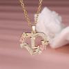 Trendy Love Heart Flower 26 Letters A-Z Pendant Necklace Vintage Gold Color Chains Necklaces For Women Wedding Jewelry Girl Gift