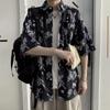 Hawaiian Men's Casual Flower Shirt Hong Kong Style Retro Beach Shirt Floral Couple Flower Shirt Short Sleeve Men