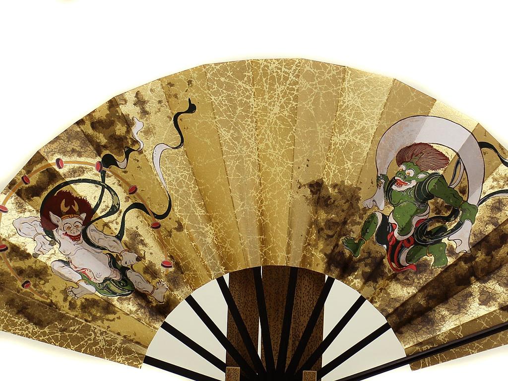 Kyoto Decorative Fujin 9 Made In with Fan Japanese Entrance Japanese Style New Year Different Patterns On the Front and Height 27cm X Width 49cm When