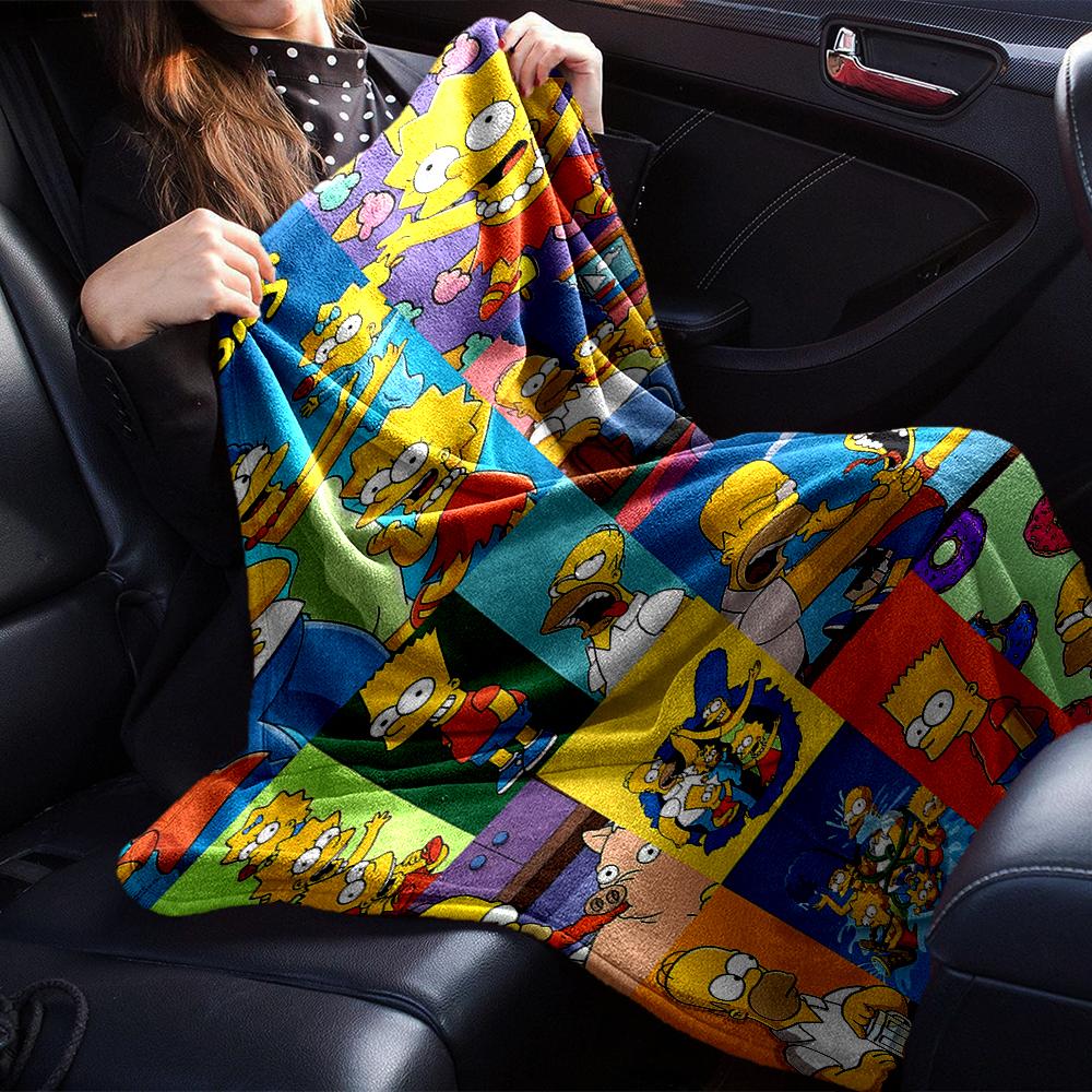 1Pc Simpsons Family Blanket Soft Throw Blanket For Home Bedroom Bed Sofa Travel Office Solid Christmas Blanket