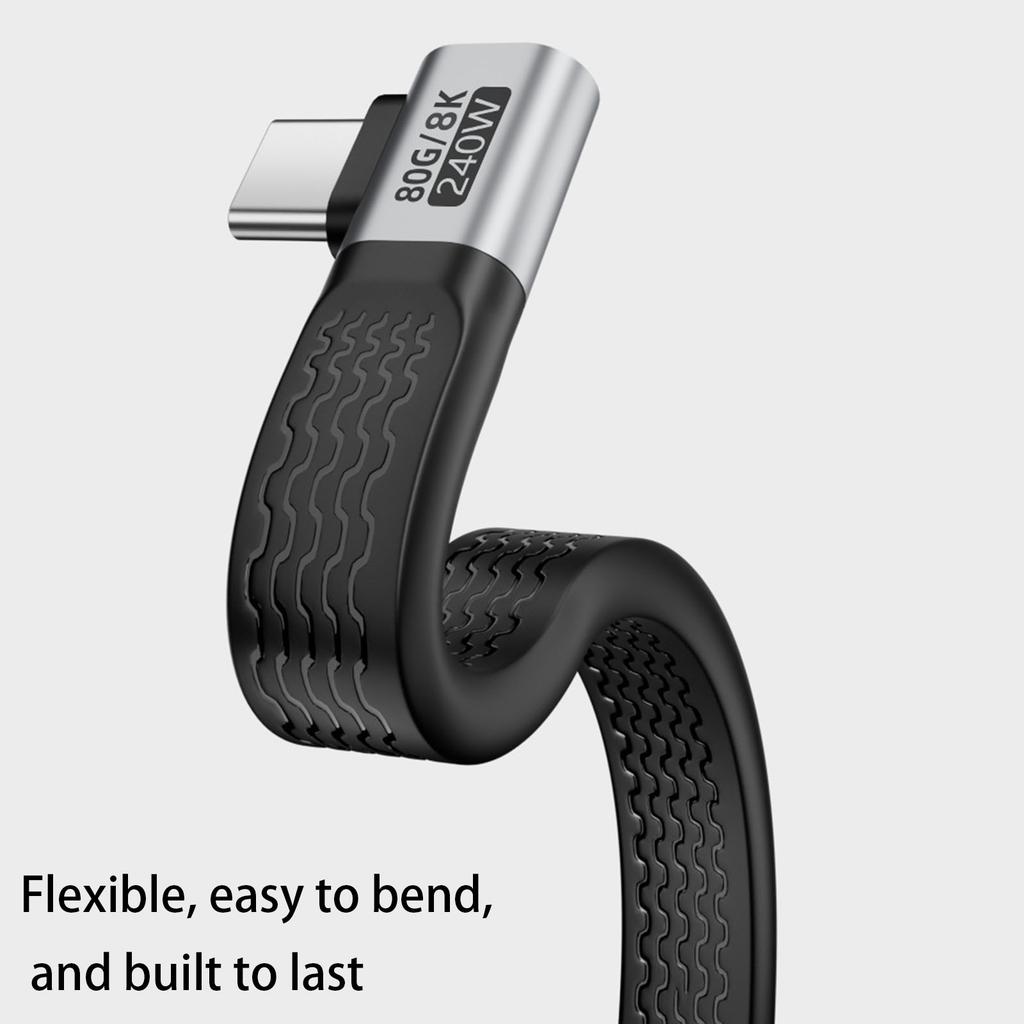 240 Вт USB4 Type-C на Type-C Кабель 80 Гбит/с 8K@60Hz PD3.1 Быстрая Зарядка Короткий Кабель 90 Градусов Гибкий FPC Кабель для Передачи Данных для Телефона Планшета