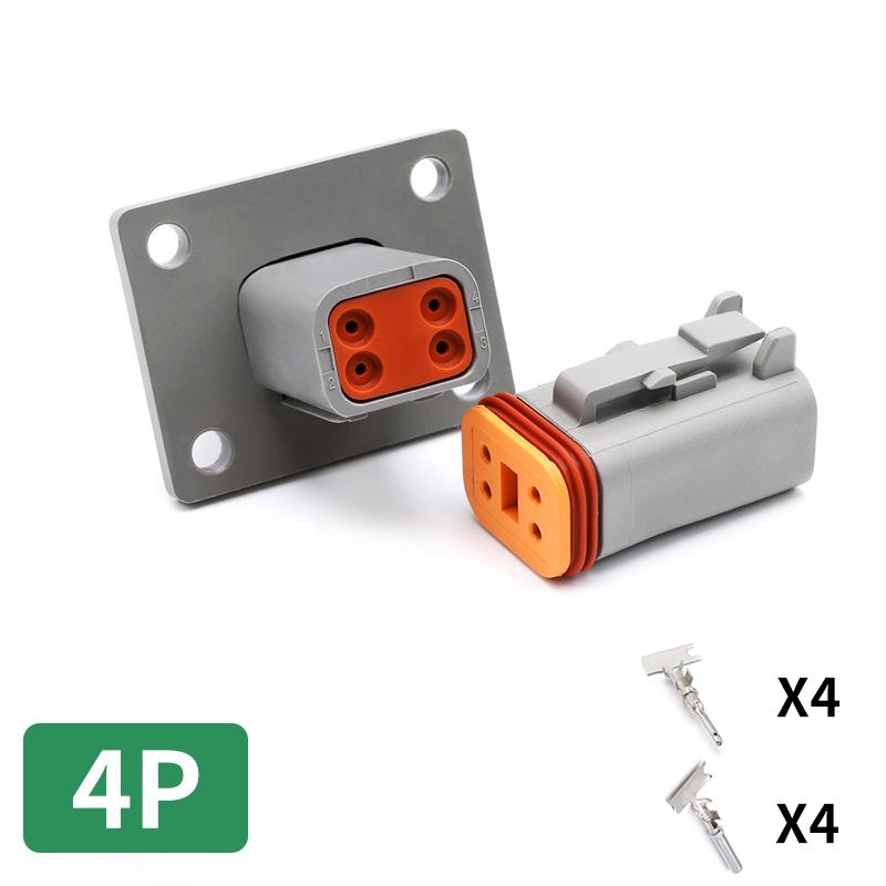 DT04-4P-L012 Deutsch flange type waterproof automotive connector 2P/3P/4P/6P/8P/12P sheath butt harness socket terminal