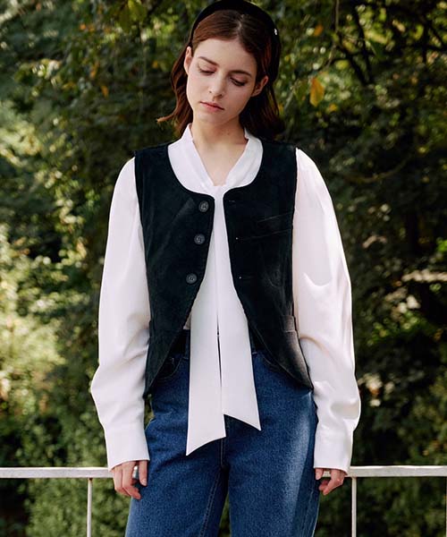 Жилет Plunastudio Classic в рубчик_Черный