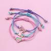 3pcs Kids Bracelets Cute Cartoon Heart-shape Rainbow Bracelet For Girls Gifts