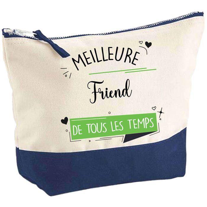 Trousse de maquillage - PLANETEE - Meilleure Friend de tous les temps - Grand format - Coton - Impression HD, fabriquée en France