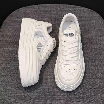 Маленькие белые туфли женские Life на толстой подошве универсальные весенне-осенние маффины 2025 летние сетчатые дышащие новые повседневные спортивные кеды