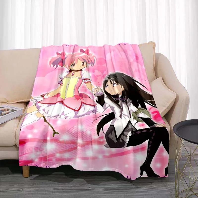 Розовое одеяло Puella Magi Madoka Magica, аниме Homura Akemi, милое мягкое теплое одеяло для спальни, диван-кровать, одеяло для пикника, подарок для девочек