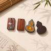 Red Sandalwood Ping An Talisman Gourd Pendant - Handmade Fortune Keychain Ornament.