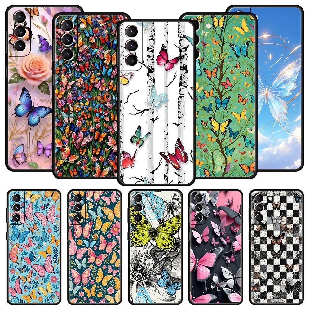 Butterfly Design Phone Case Cover for Samsung Galaxy S26 S25 S24 S23 S22 S20 S21 FE Ultra S25 Edge Plus 5G Soft TPU Shell Fundas