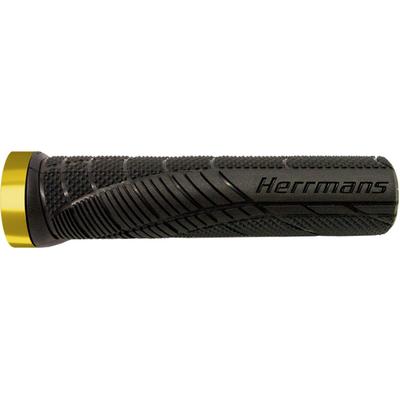 Herrmans Shark Lock 130мм x Золотые велосипедные грипсы 22мм HM-2099-0574