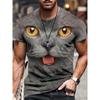 Новая мужская футболка с принтом 3D Cat Full Print, повседневная модная забавная футболка с коротким рукавом, унисекс, летняя футболка свободного покроя в уличном стиле