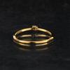 925 Sterling Silver Gold Plated White Topaz Ring Round 3mm Minimal Handmade Fine Jewelry Gift for Her