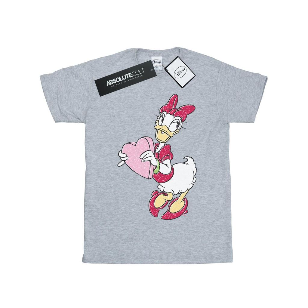 Disney Womens/Ladies Daisy Duck Love Heart Cotton Boyfriend T-Shirt