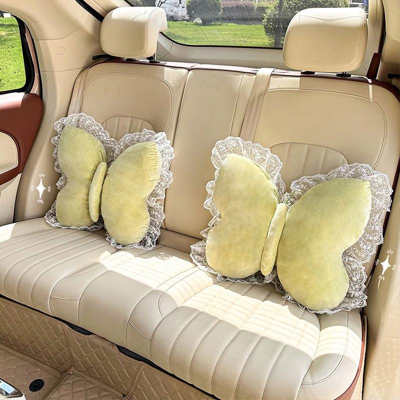 Car headrest waist rest creative bow car pillow neck pillow new car cushion