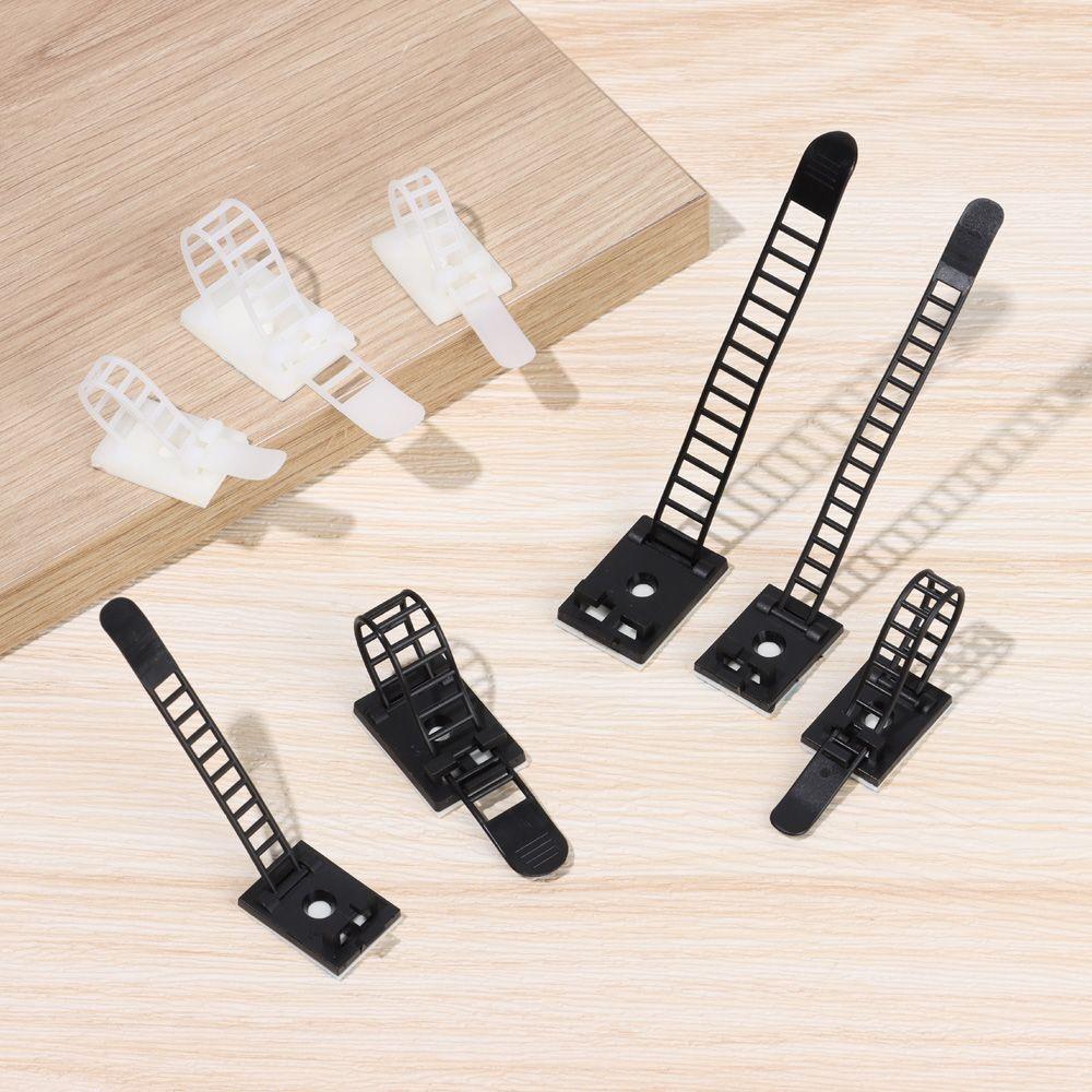 5/10pcs Self-adhesive Cable Clips Adjustable Cable Tie Table Desk Storage Wire Tie Fixing Clip Practical Wire Holder Organizer